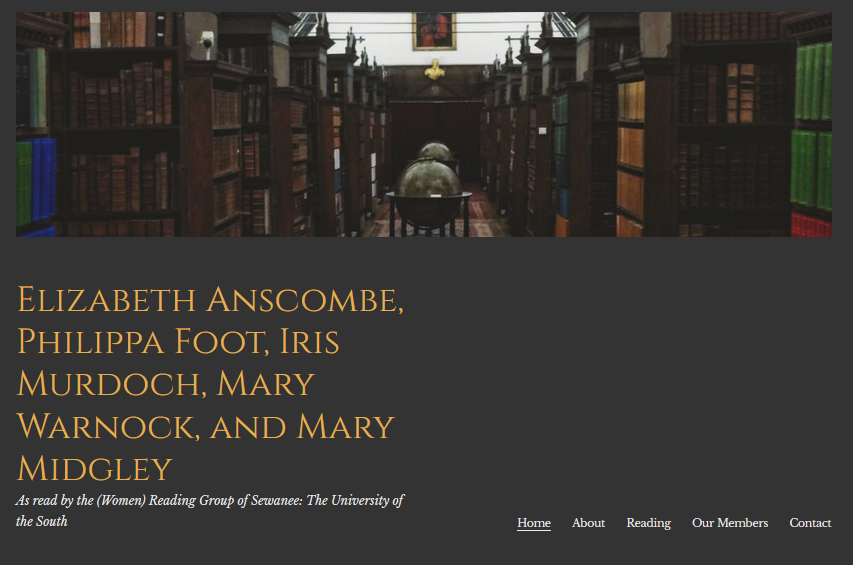 Women in Philosophy Reading Group: At Sewanee