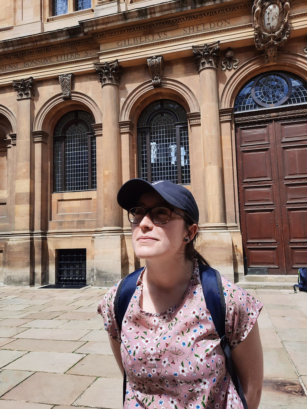 We found our bearings from these lines of the tour: “If you stand facing the Divinity School, with the Sheldonian Theatre behind you…”