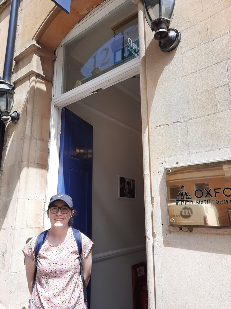 As the tour notes, no. 13 is now incorporated into the Oxford Sixth Form College. The no. 12 is still visible, above me.