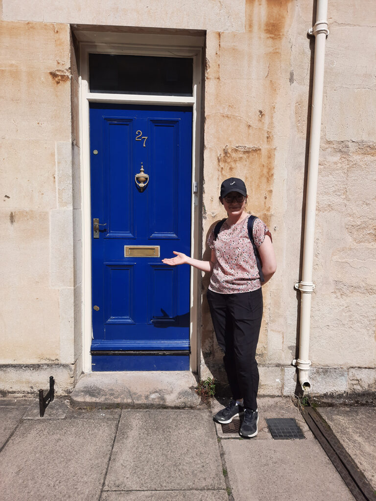 It felt a bit invasive to pose at someone’s front door—apologies to any residents at this and the other residential addresses on this tour!
